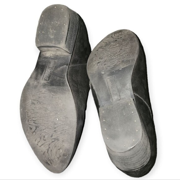 ESPRIT Troy Black Faux Suede Ankle Boots W/ Silvertone Side Zip 8.5 - Picture 4 of 10